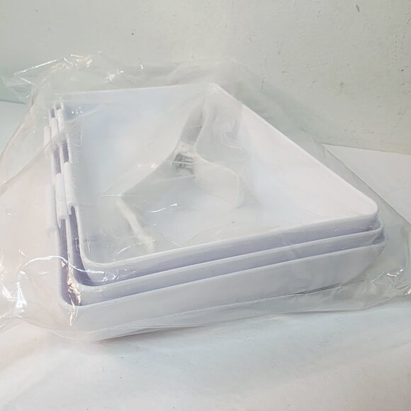 PAMPERED CHEF #2605 Coating Trays & Tong Tool for Breading 3 Step Interlocking - Picture 3 of 4